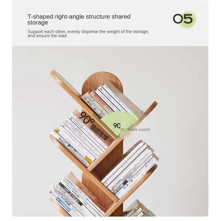 Oak Solid Wood Creative Bookcase"