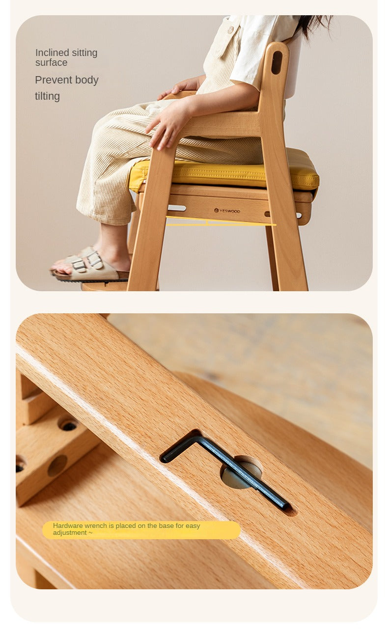 Beech solid wood children's  adjustable lift chair"