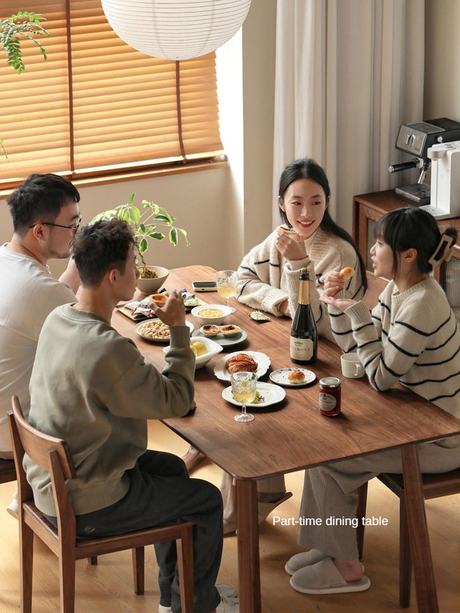 Black Walnut Solid Wood Rectangular Dining Table