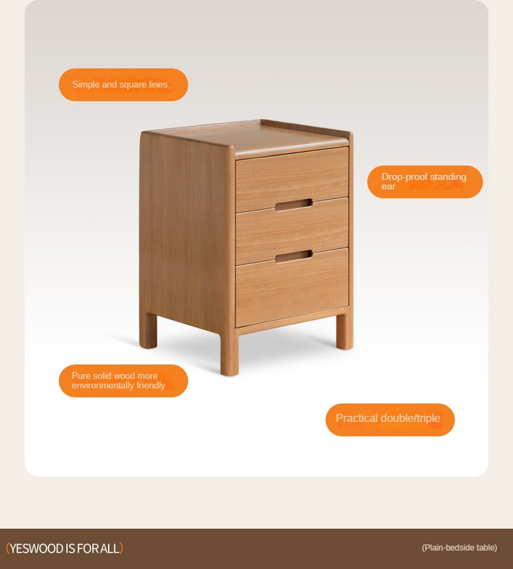 Poplar solid wood nightstand,