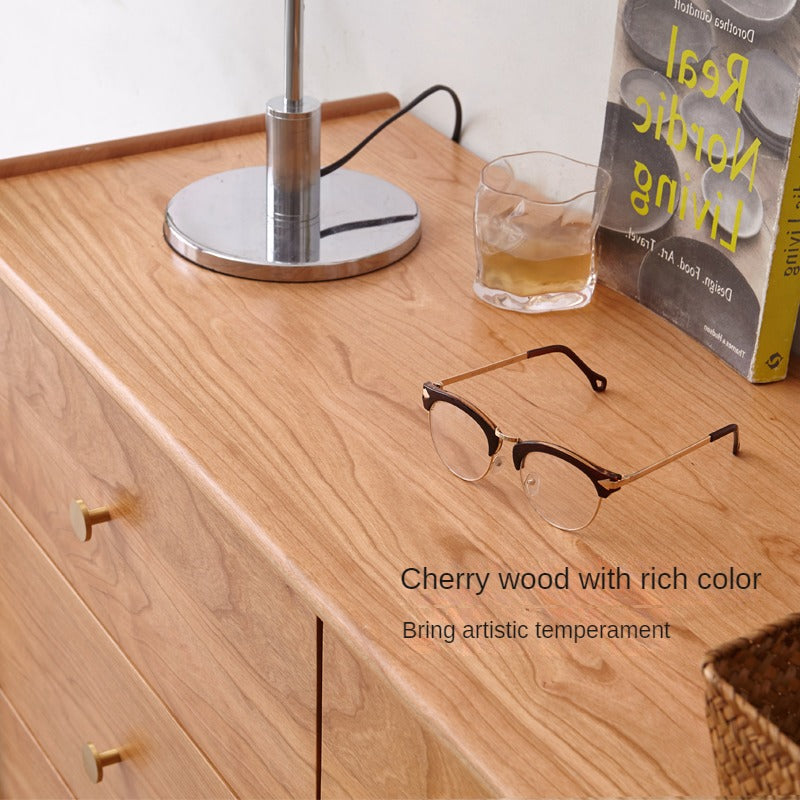Cherry solid wood chest of drawers)