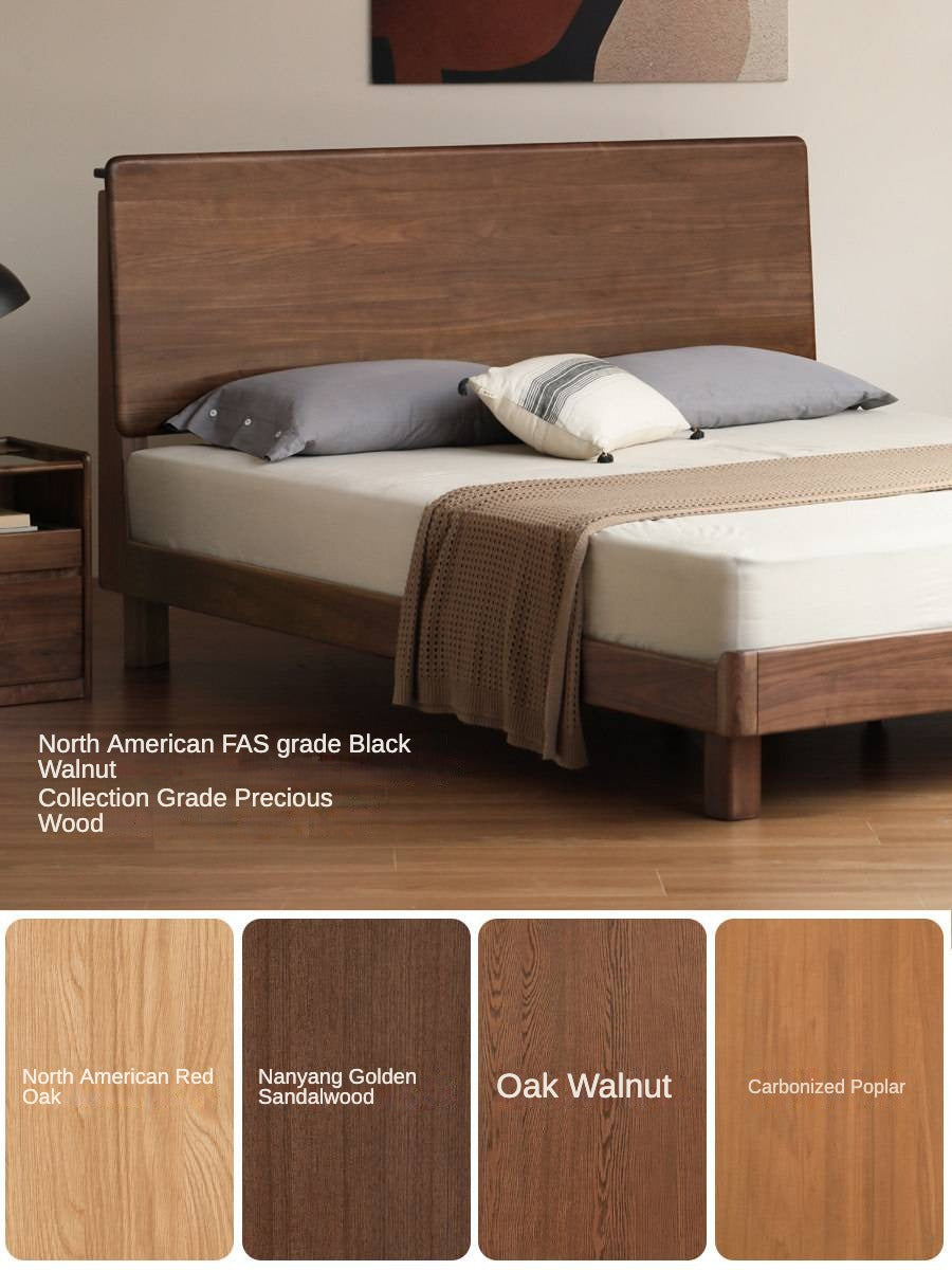 Black Walnut, Sandalwood,Oak Bed with High Headboard