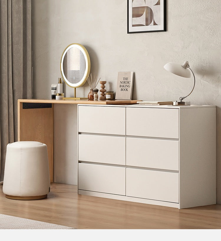 Poplar Solid Wood Modern White Dressing Table  ,