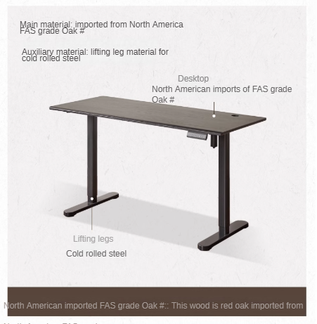 Oak Solid Wood Simple Electric Lift Desk