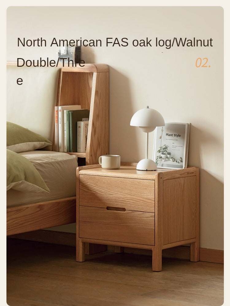 Poplar solid wood nightstand,