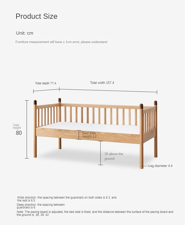 Oak solid wood Toddler Bed<