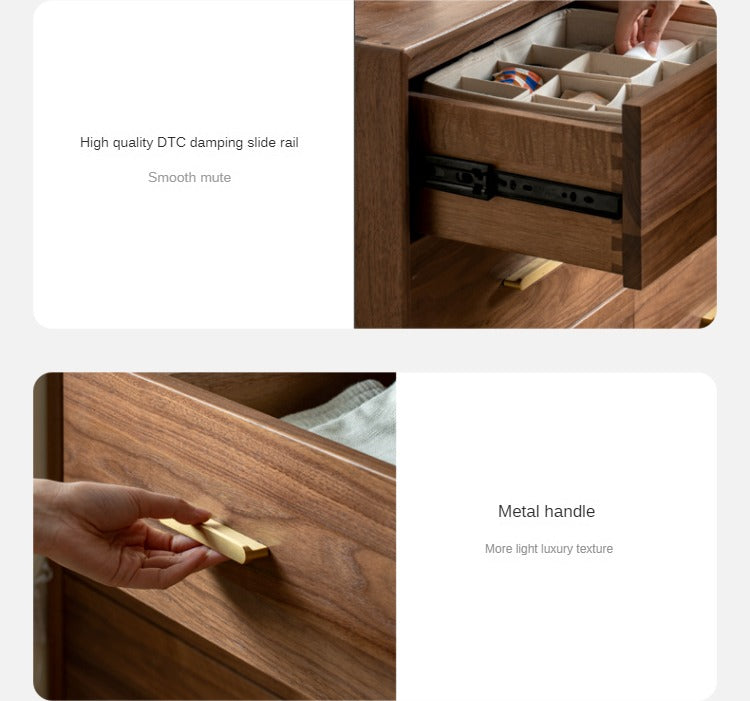 Black walnut solid wood chest of drawers Dresser)