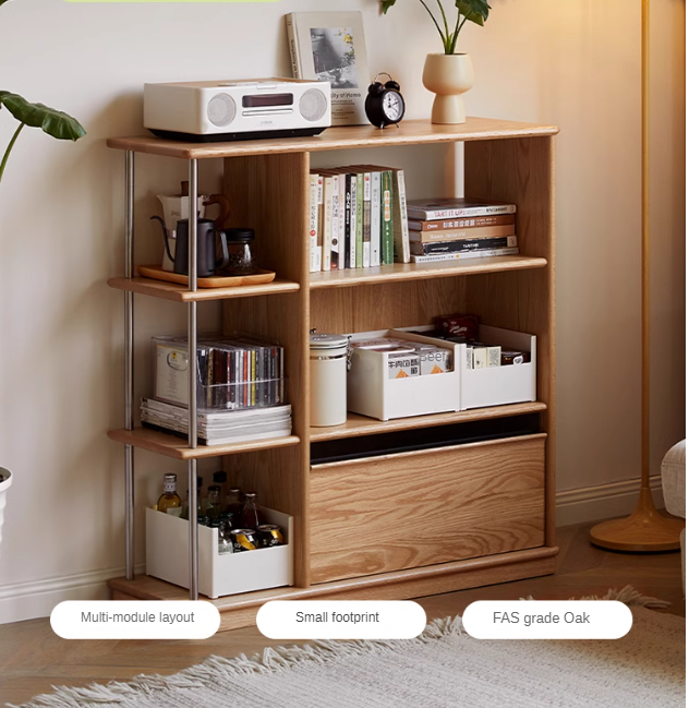 Oak solid wood modern bookcase