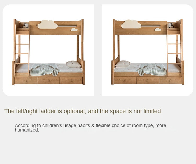 Oak solid wood Multi-functional Bunk Bed "