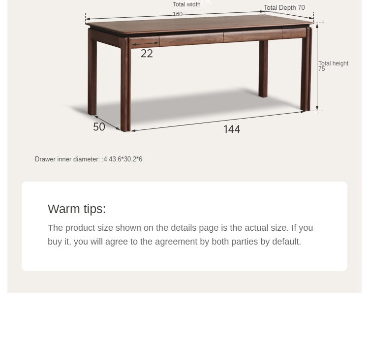 Black walnut solid wood modern large office table