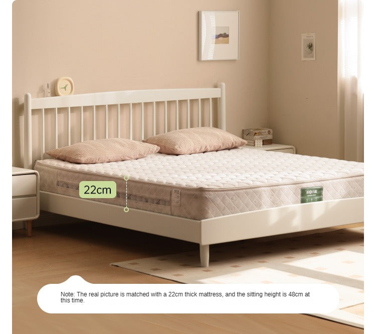 Poplar Solid Wood Cream Style Bed