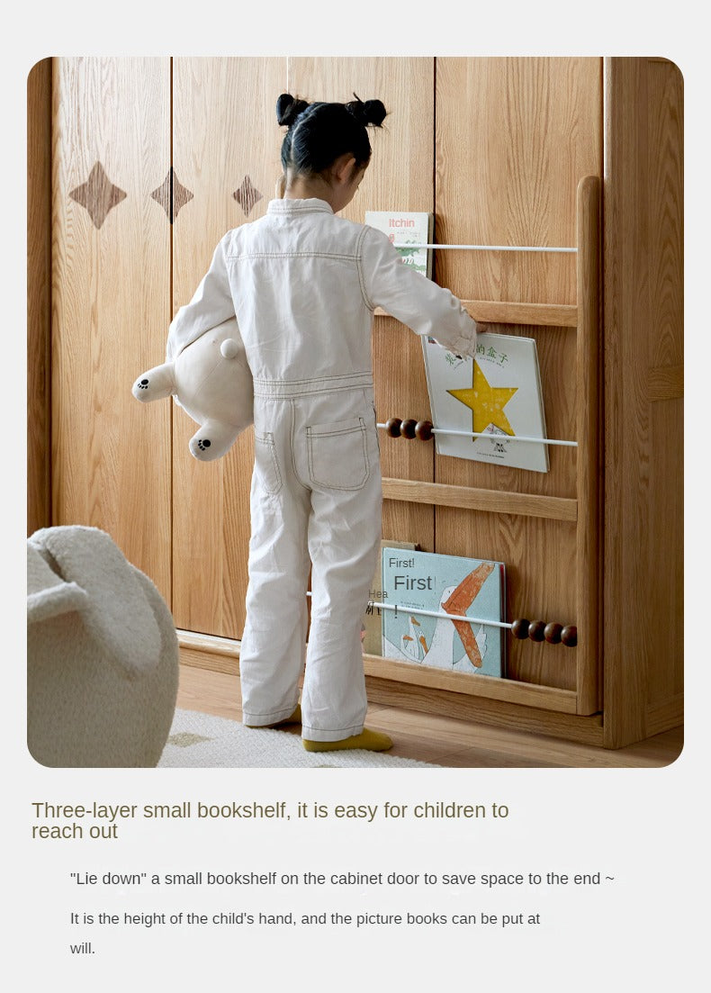 Oak solid wood kid's sliding door wardrobe "