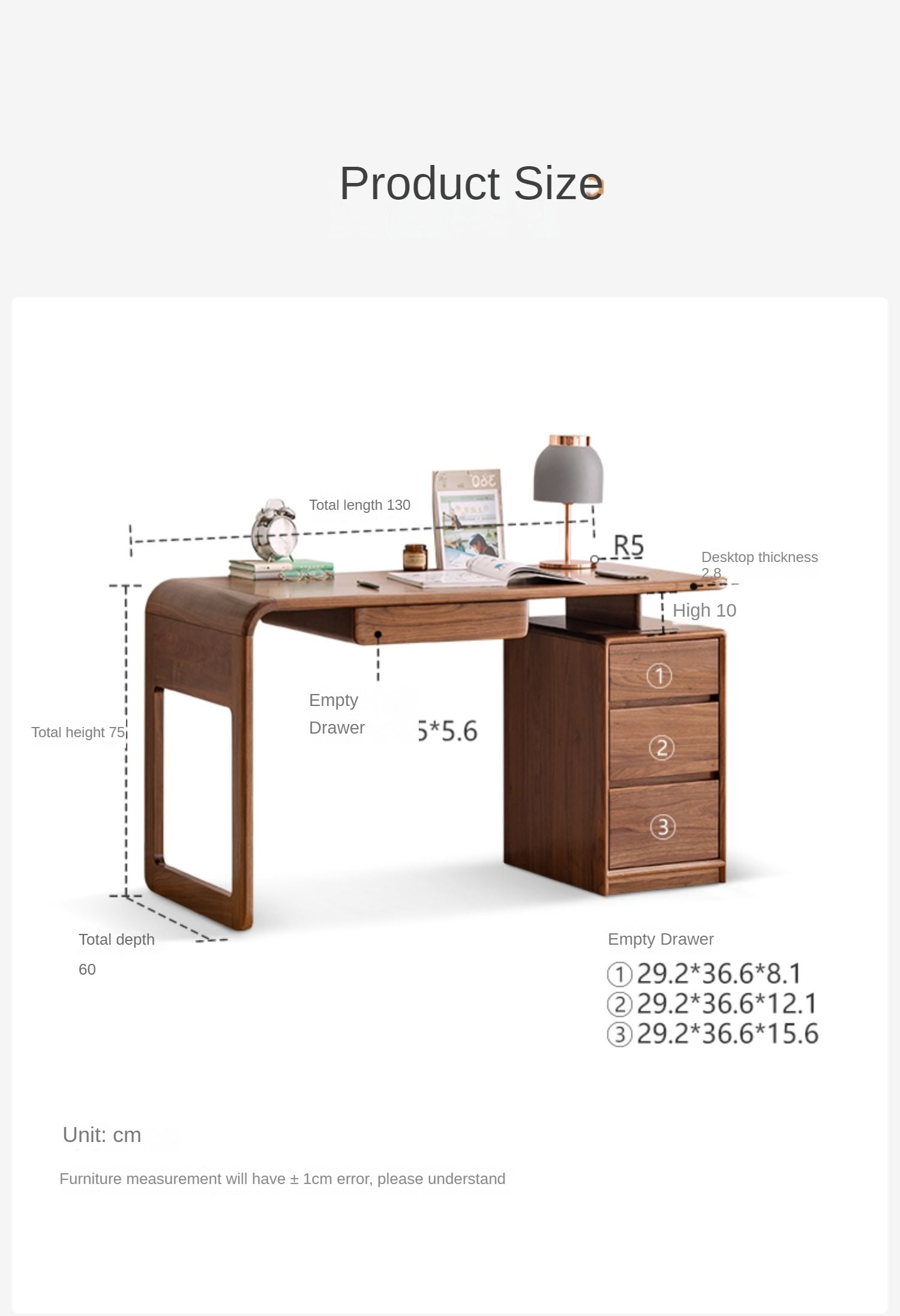 Black Walnut solid Wood Office Desk Stretching Corner Table-