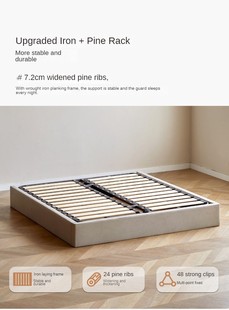 Technology cloth box platform bed, headboard-free bed<