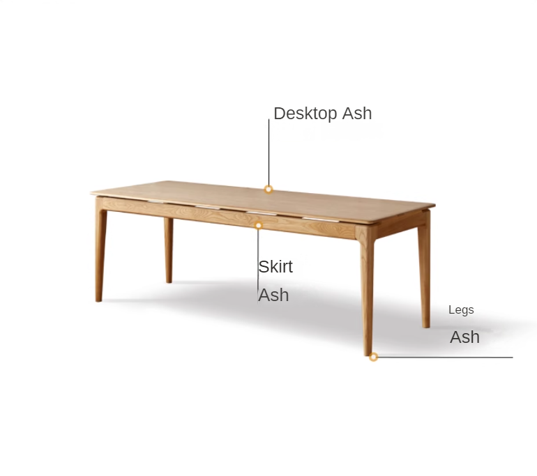 Ash Solid Wood Large Nordic office desk