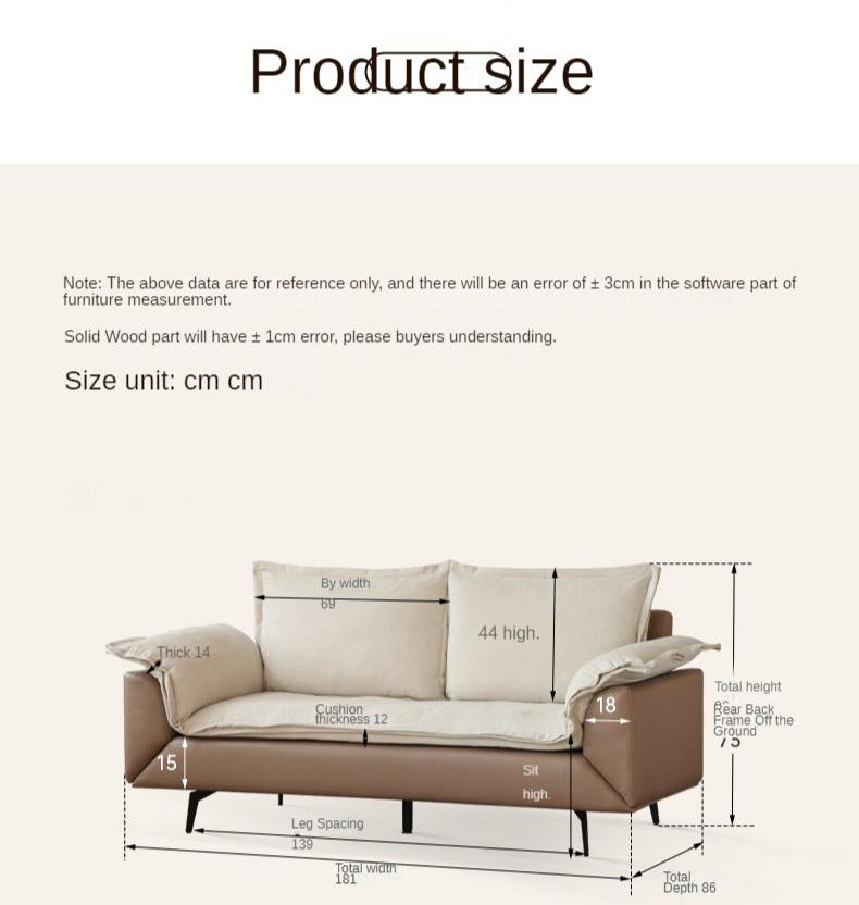 Fabric Straight Sofa Modern Simple