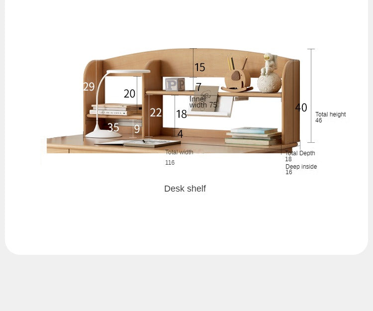 Beech Solid Wood Children's Liftable Study Table