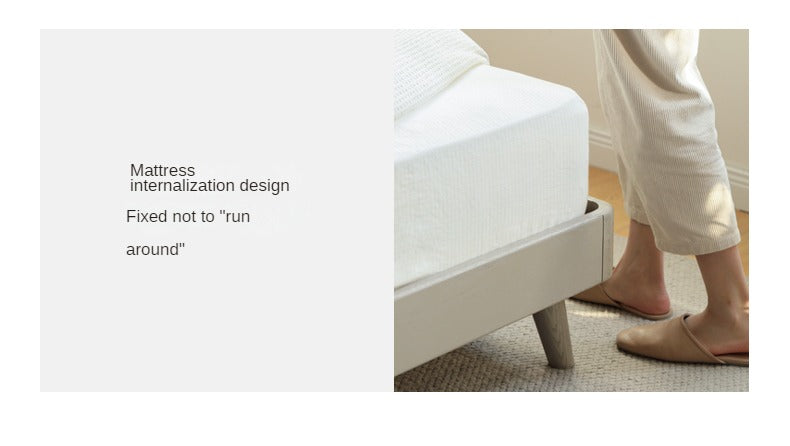 Oak Solid Wood piano key Bed, Technology Cloth"