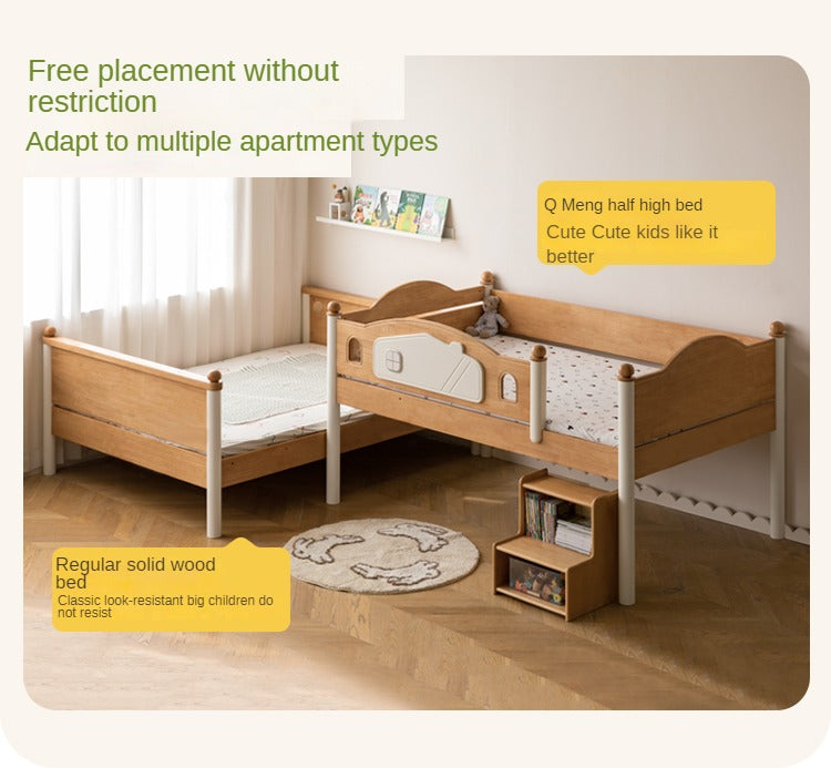 Rubber Solid Wood Children's Bunk Bed