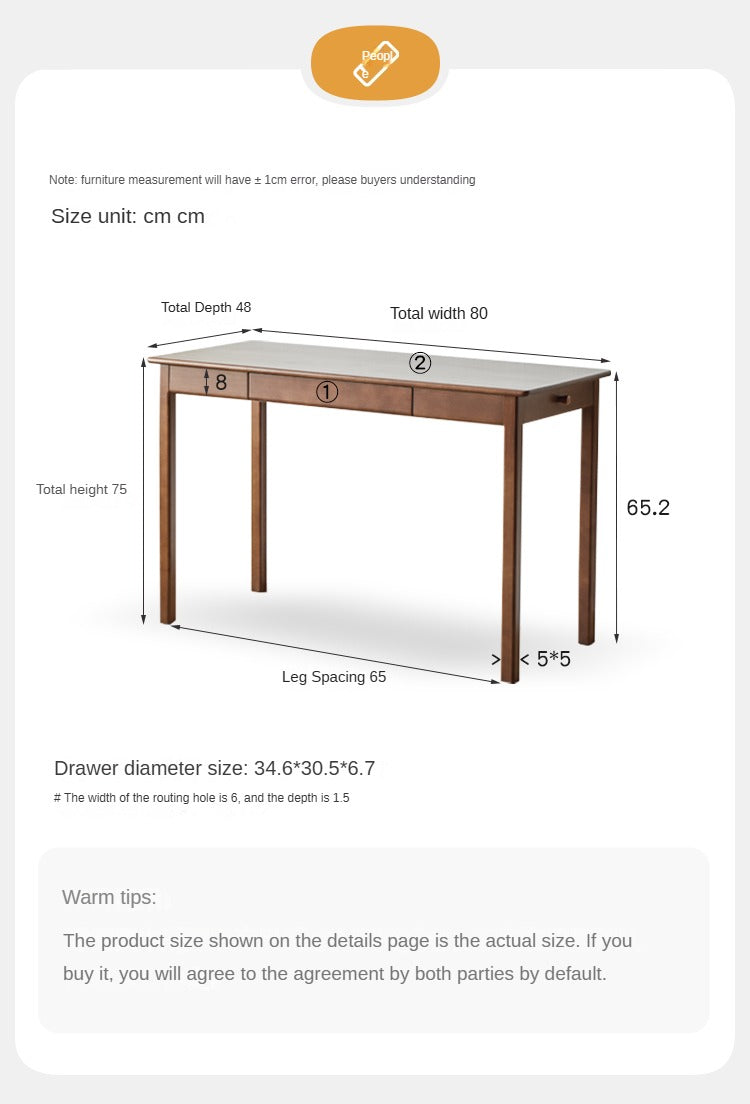 Beech Solid Wood Study Desk