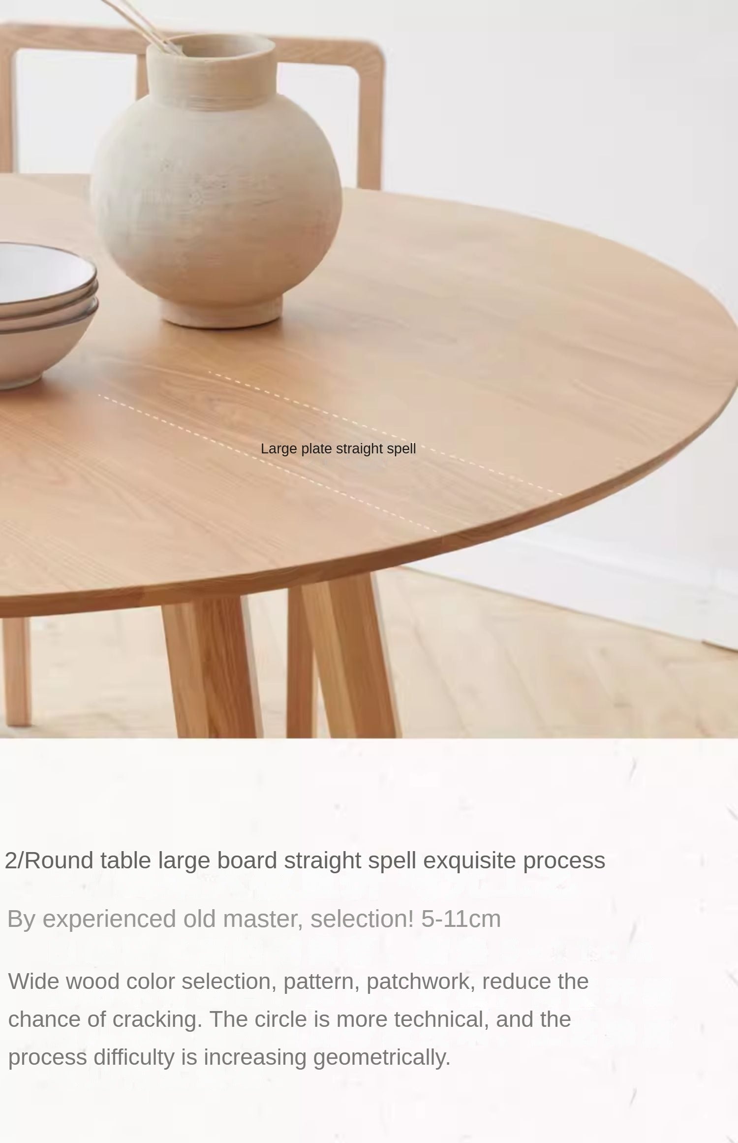 Ash Solid wood round dining table