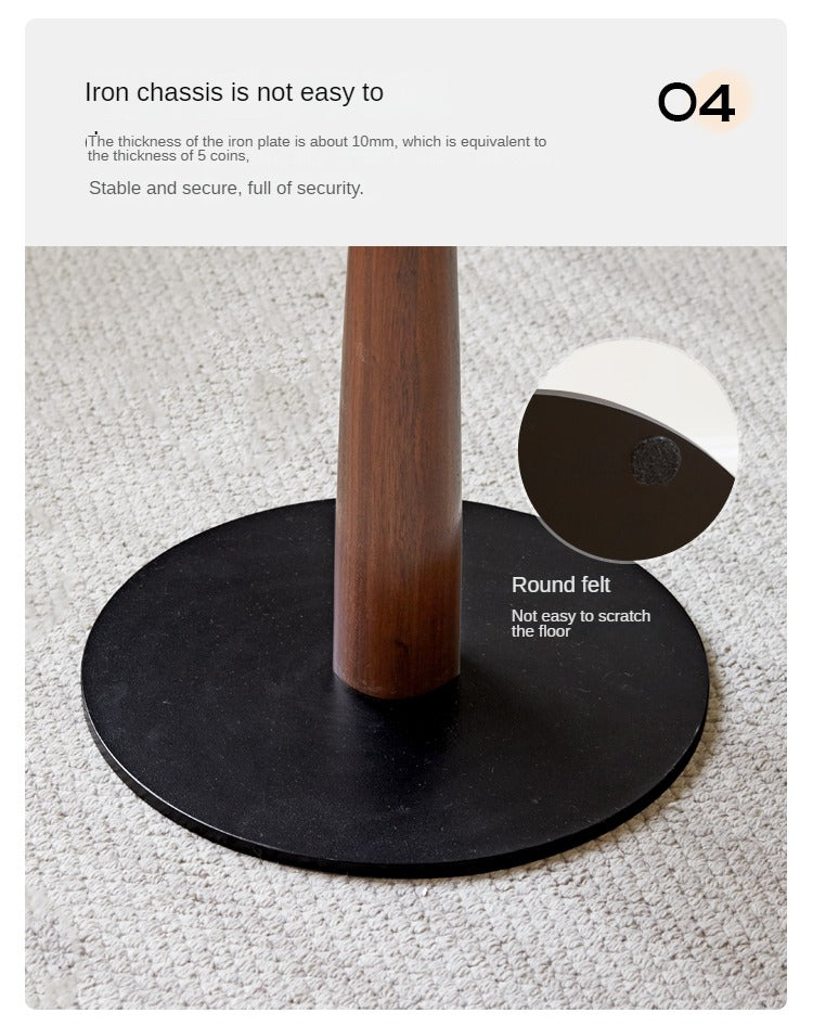 Black walnut Solid wood round side table"