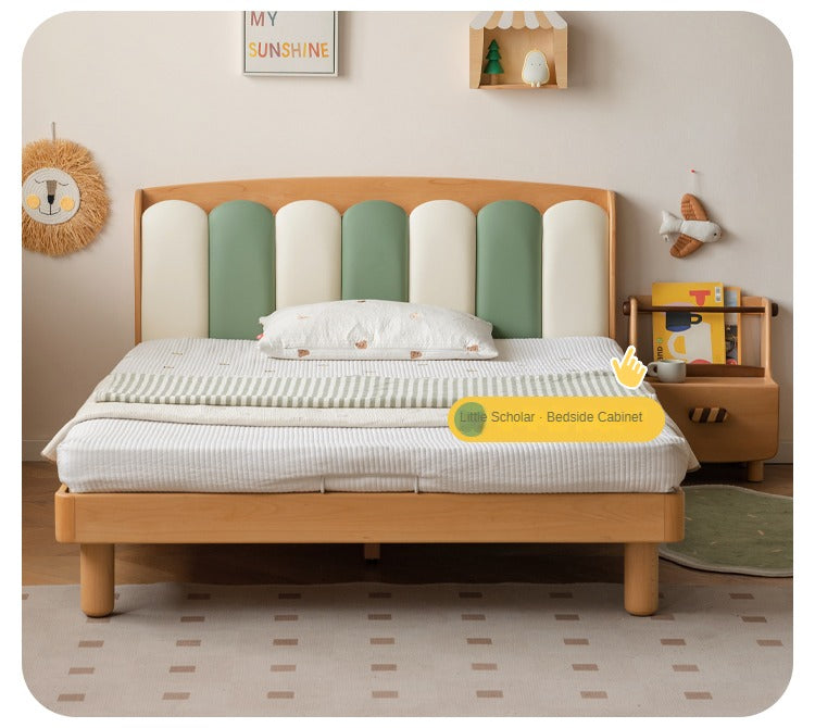 Beech Solid Wood Soft Single Kid's Bed