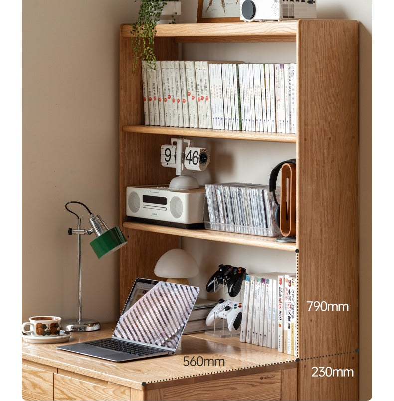Oak Solid Wood Bookcase can be combined with a desk,ultra narrow bookshelves"