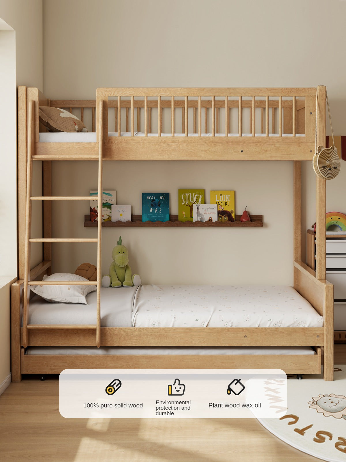 Oak solid wood Bunk Bed.