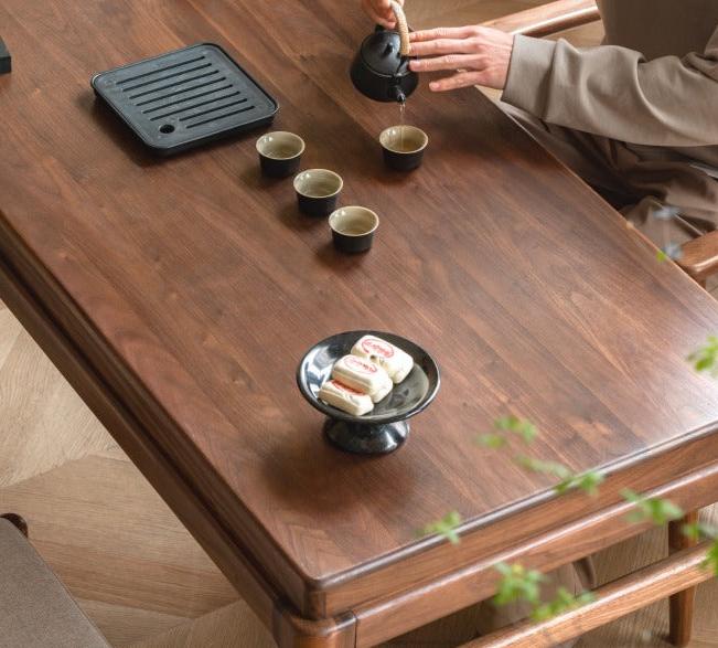 Black walnut solid wood tea table,