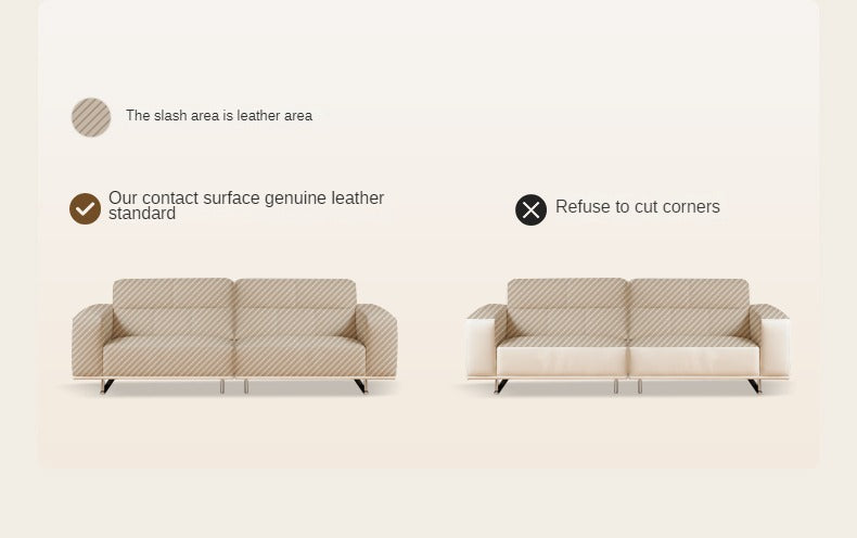 Genuine Leather Sofa Modern, Head Layer Cowhide)