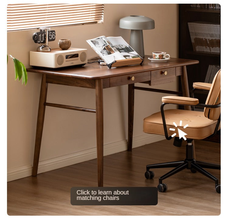 Black Walnut Solid Wood Office Desk "