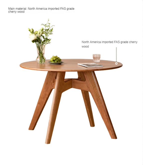 Cherry wood solid wood retro dining table