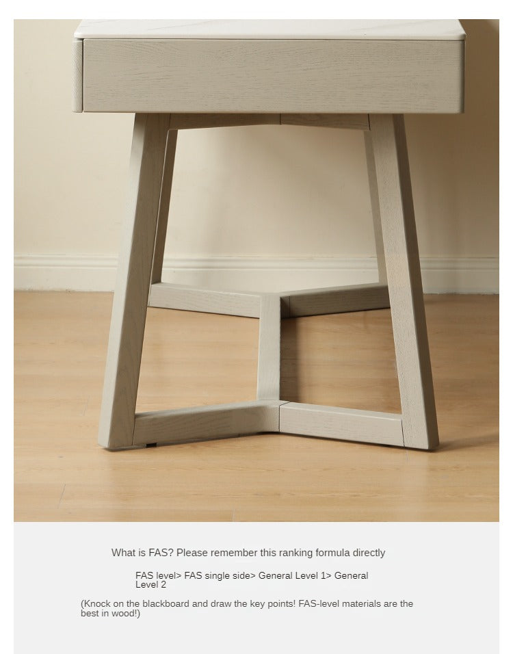 Oak Solid wood slate warm Elegant desk with drawer"