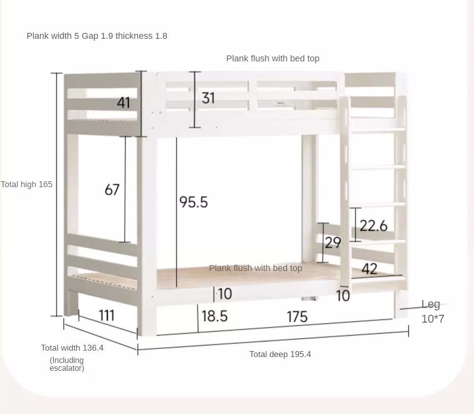 Beech, Birch Solid Wood Bunk Bed