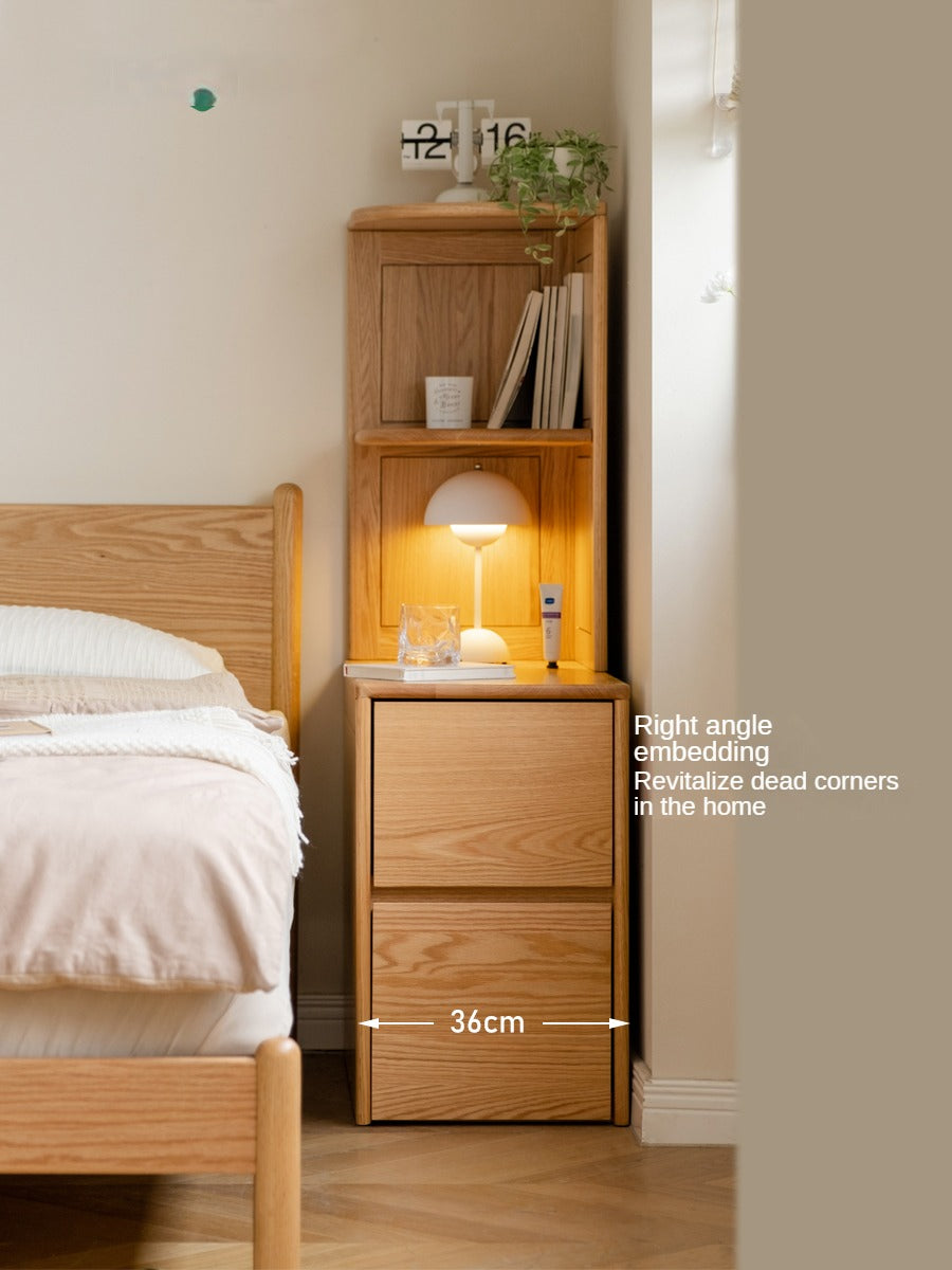 Oak Solid Wood Edge Side Cabinet Corner Bedside"