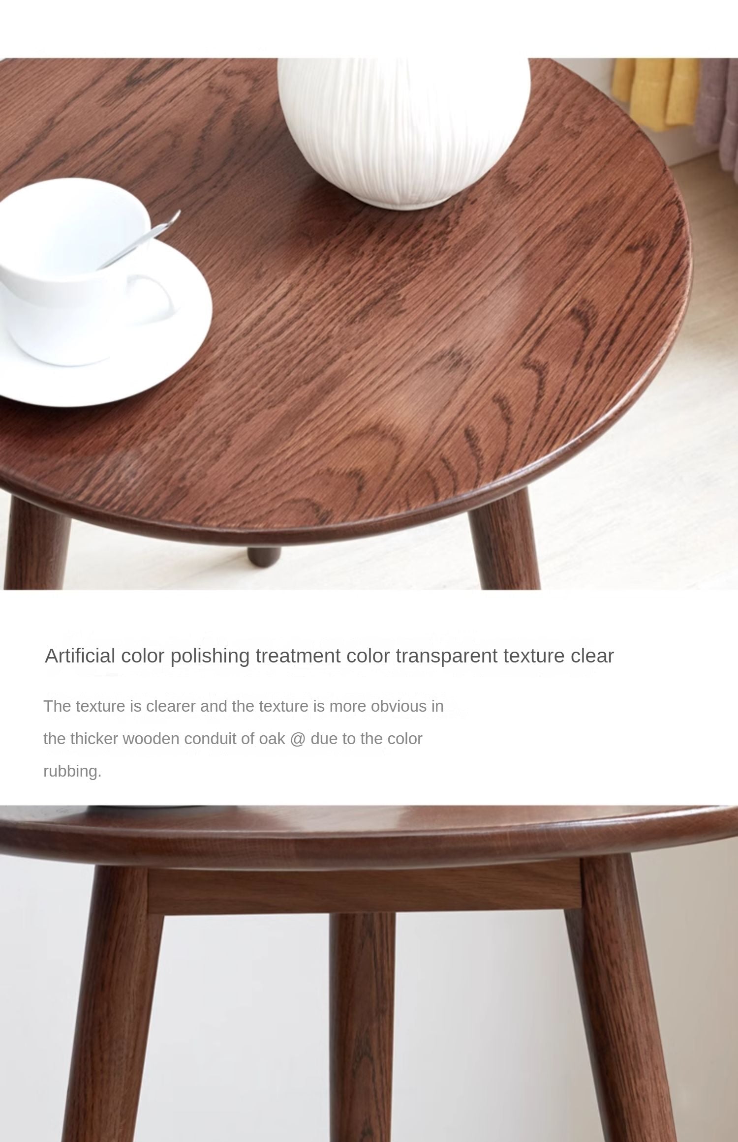 Side table Oak solid wood-