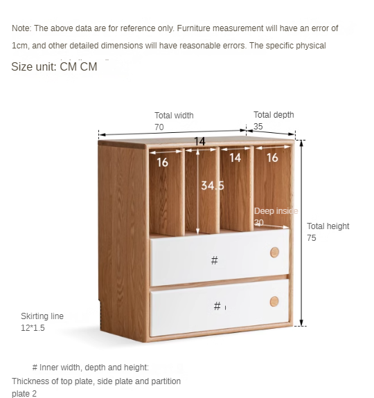 Oak solid wood cream style module combination bookcase