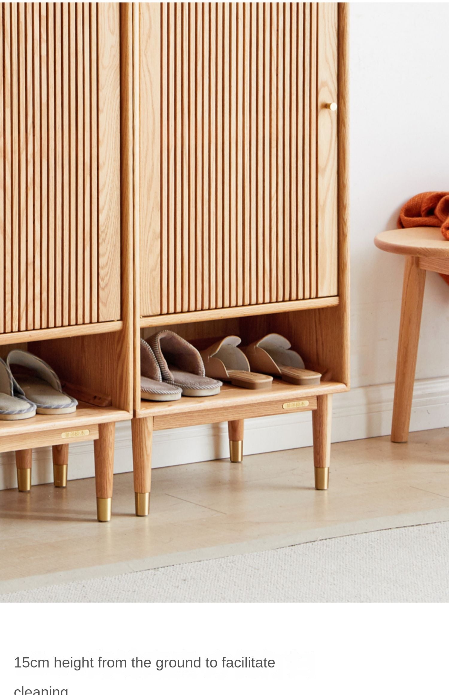 Oak modern Nordic small shoe cabinet