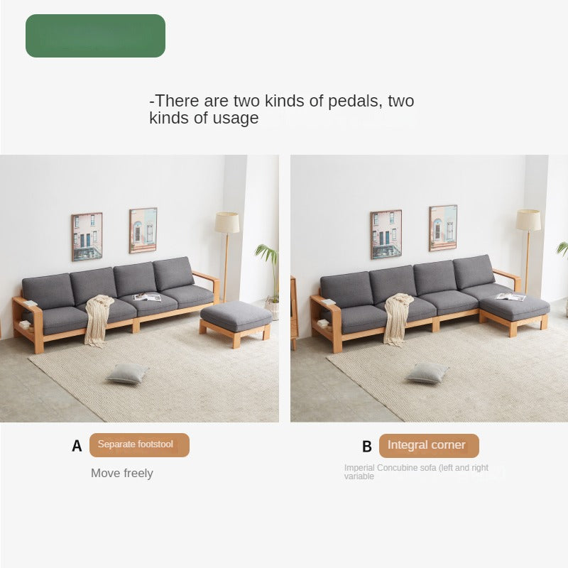 Oak solid wood combination sofa new style"