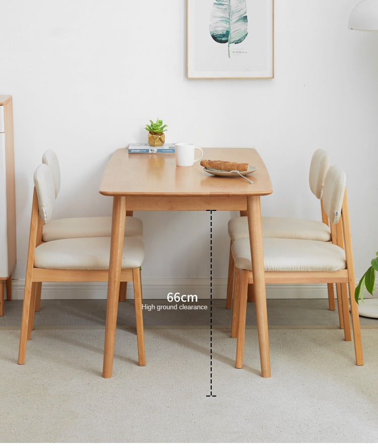 Beech solid wood dining table