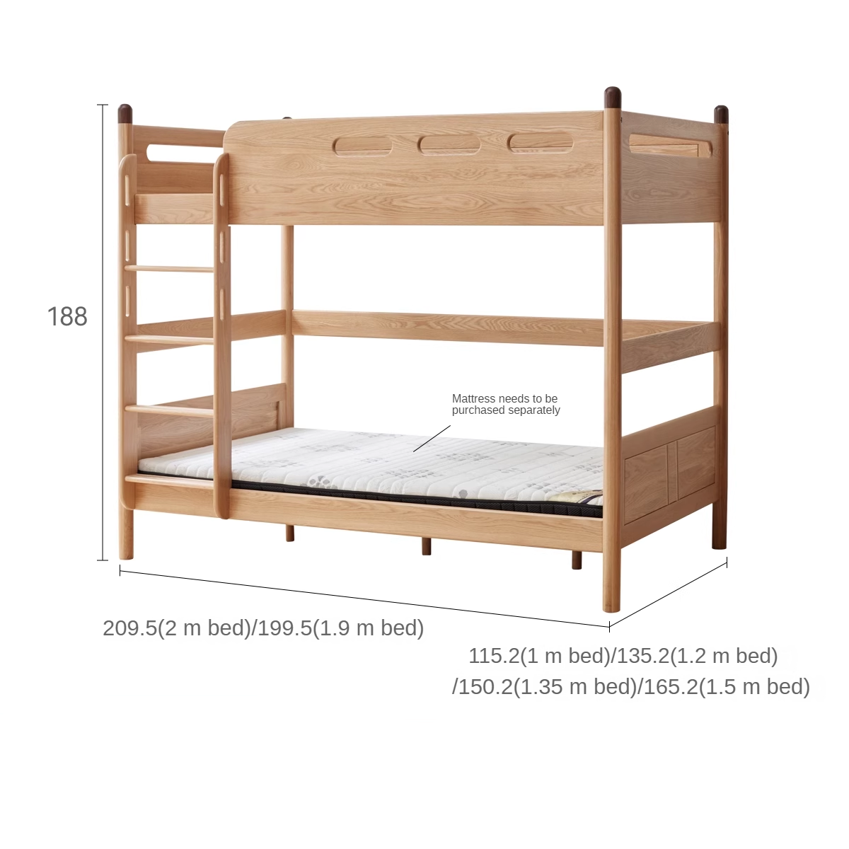 Bunk bed Beech solid wood"