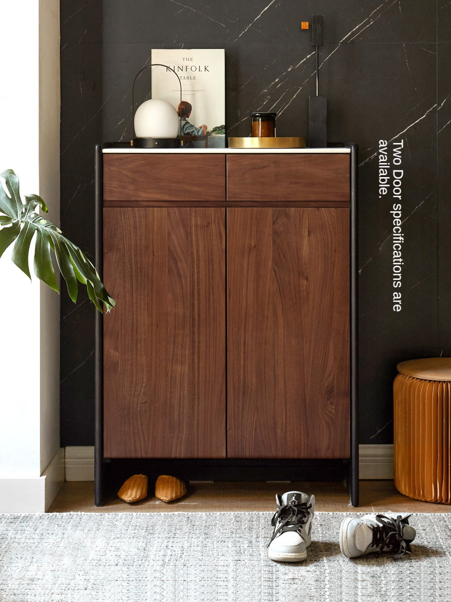 Black Walnut Solid Wood Shoe Porch Cabinet