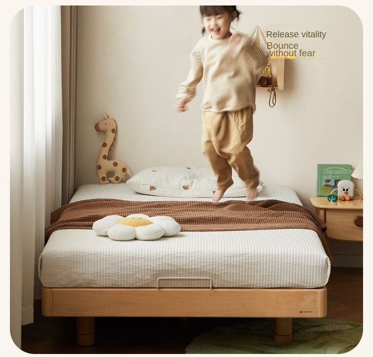 Beech Solid Wood Children's Splicing platform bed, headboard-free bed