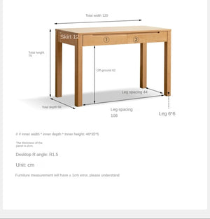 solid wood computer desk simple desk log desk small apartment study ...