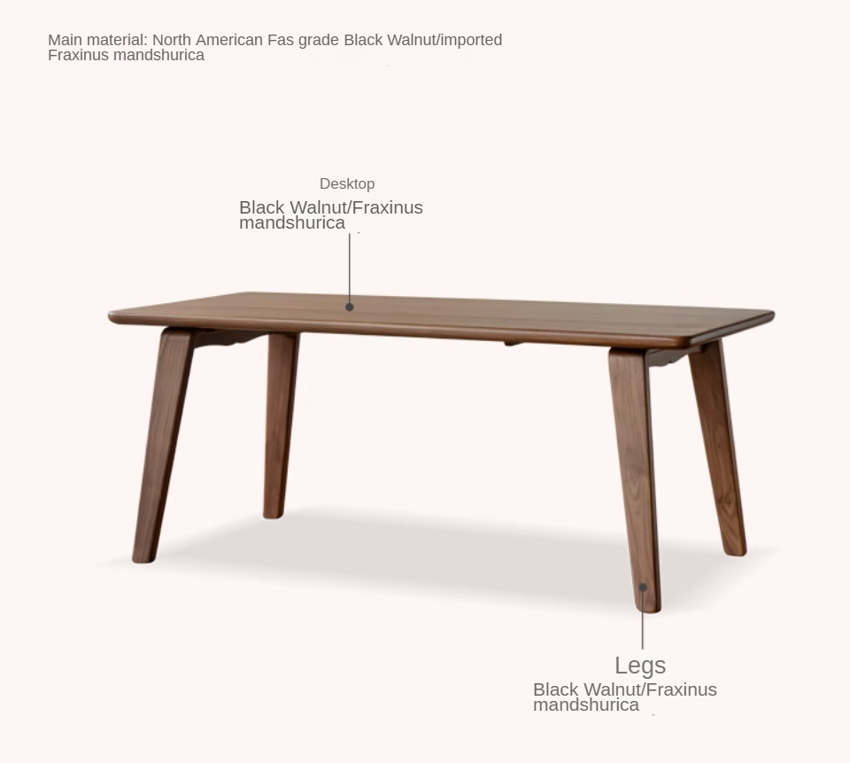 Black walnut, Ash large dining long table