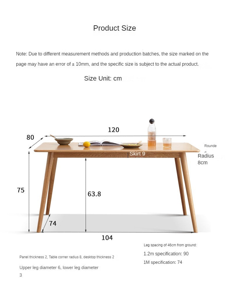 Oak Solid Wood Retractable Folding Dining Table