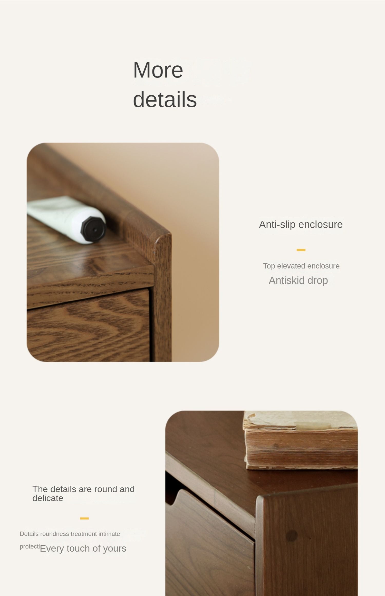 Manchurian ash solid wood bedside table*