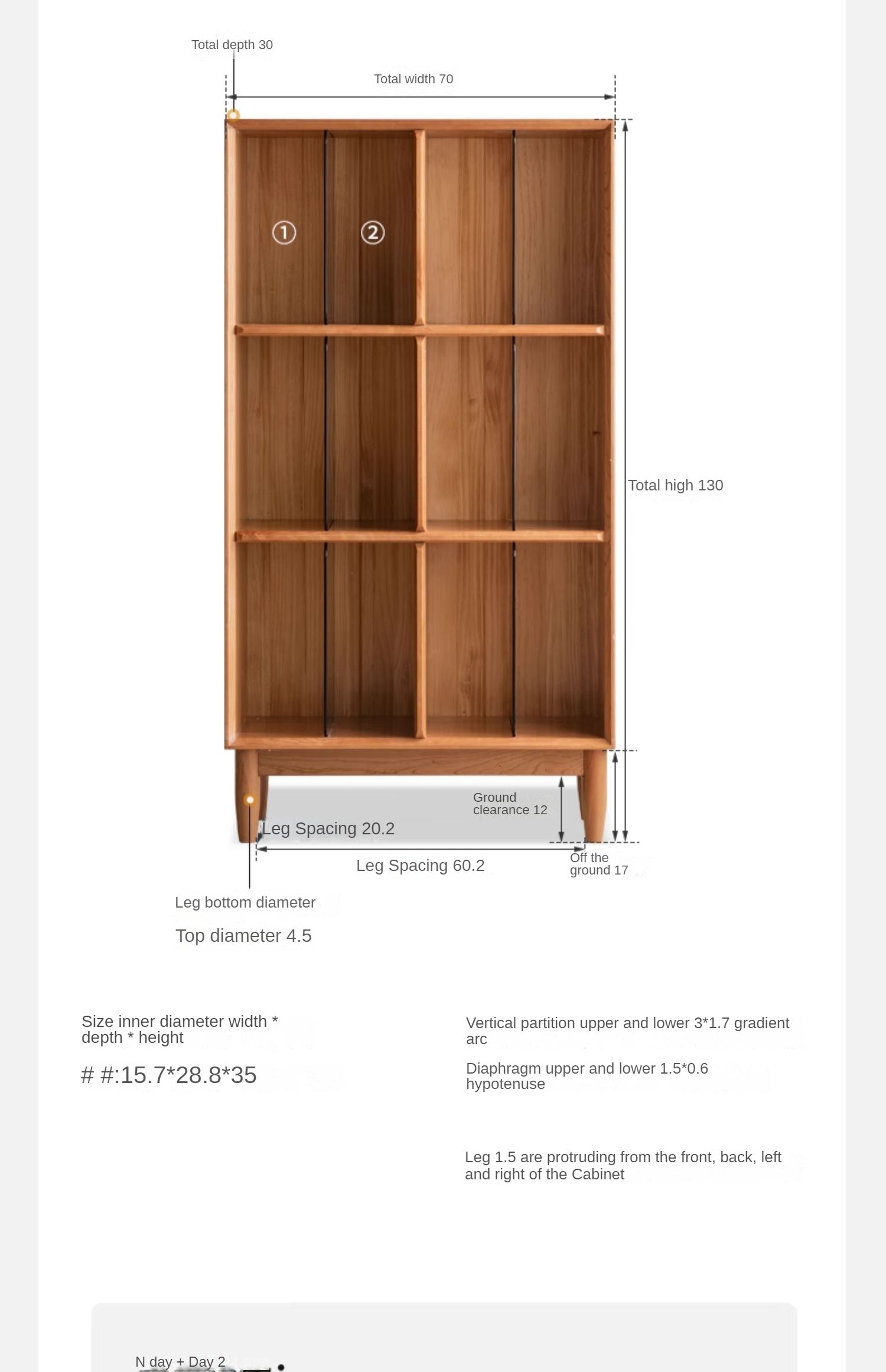 Cherry solid wood Bookshelf lattice cabinet -