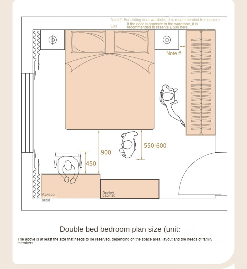 Poplar Solid Wood Modern Large headboard Bed